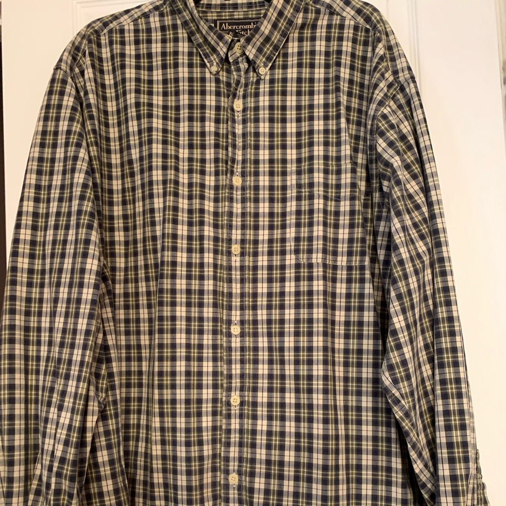 Abercrombie & Fitch Plaid Shirt Men’s XXL Green